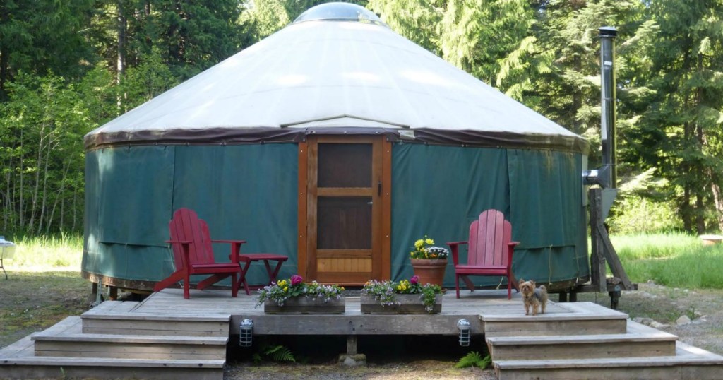 large yurt with deck 